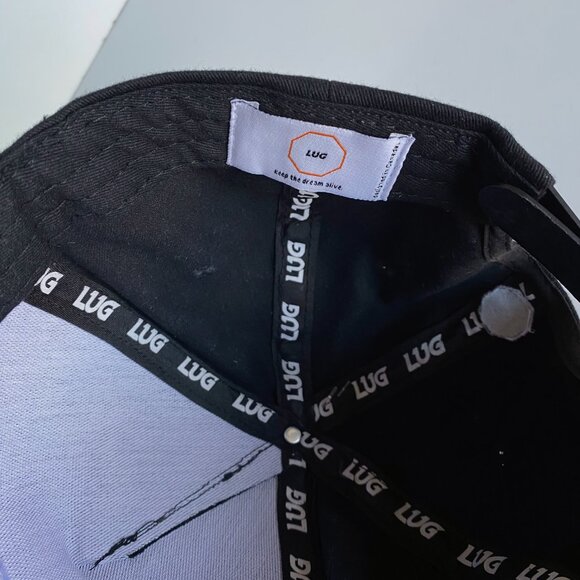 LUG Black Embroidered Baseball Cap Adjustable Hat Unisex Logo Strapback - Picture 3 of 5